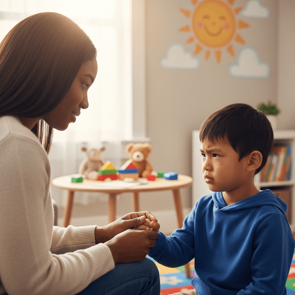 Behavior technician conducting session with client